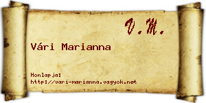 Vári Marianna névjegykártya